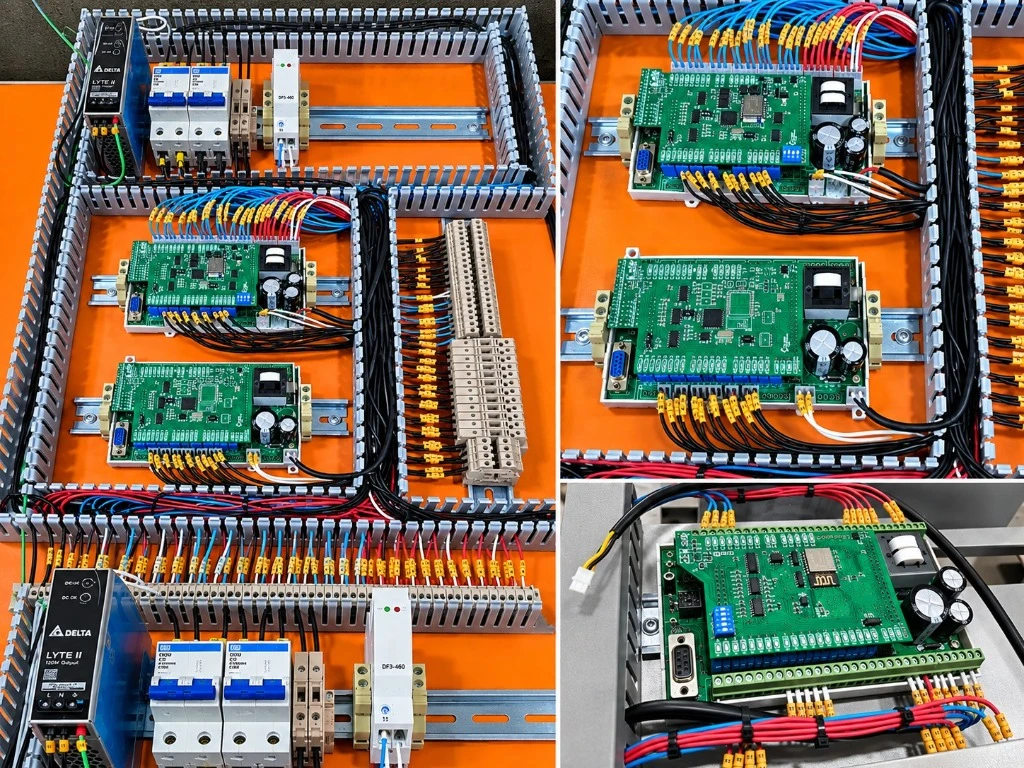 Painel de automação montado com placas da controladora NX-380-P