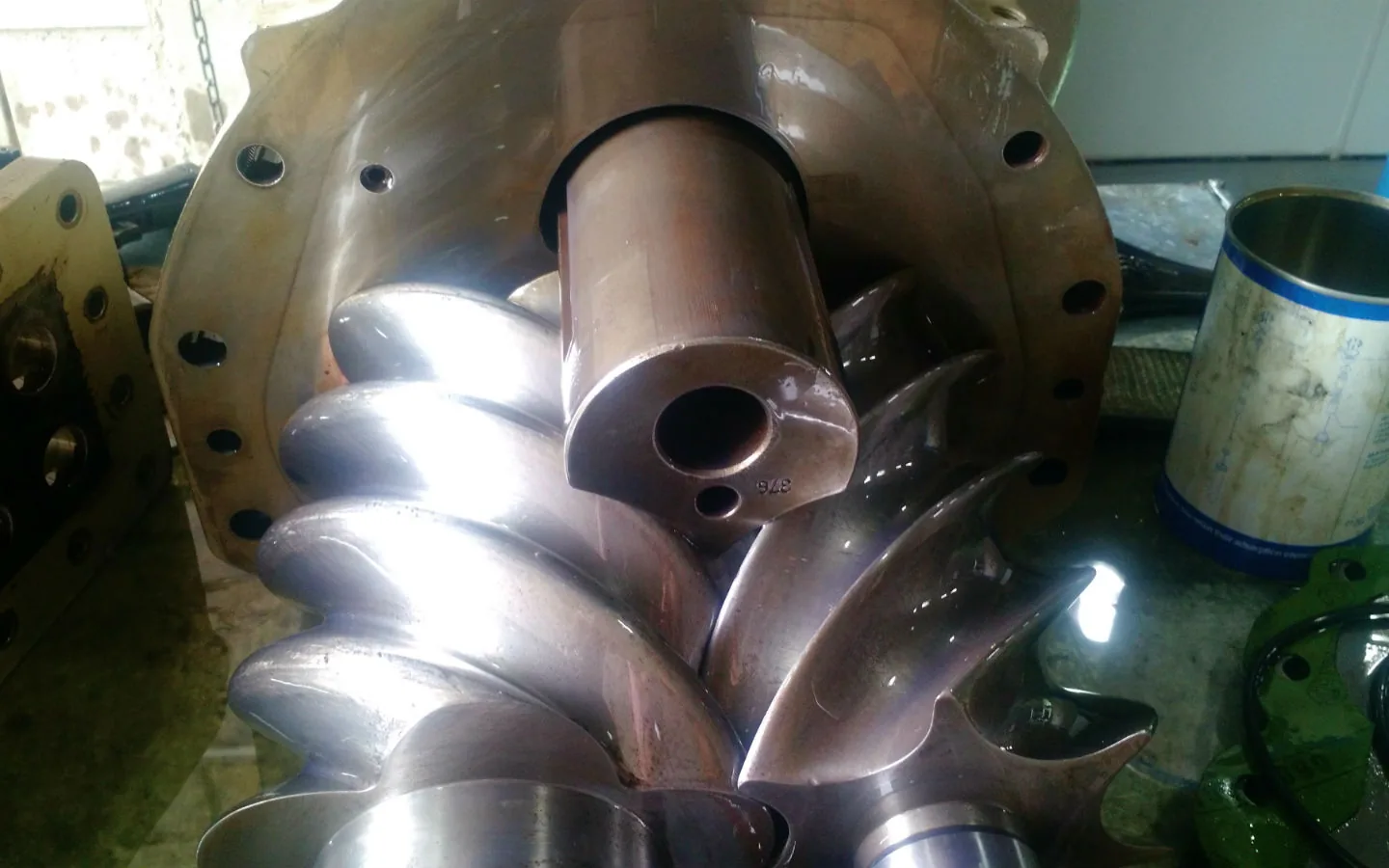 Rotores de compressor parafuso Trane após overhaul